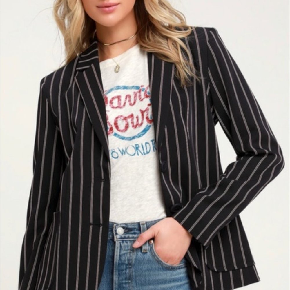 Anthro BB Dakota Blaze It Fitted Stripe Blazer S